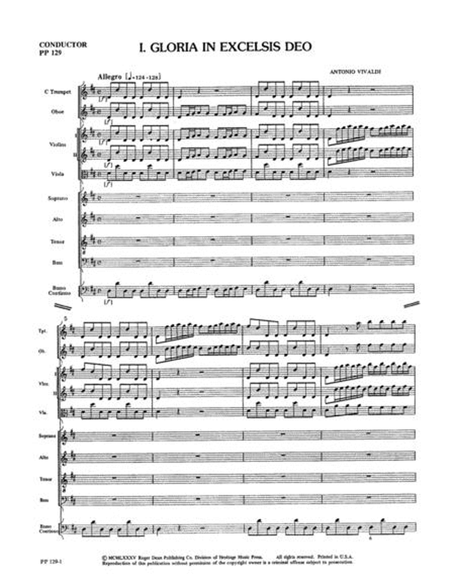 Gloria - Instrumental Score and Parts