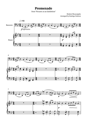 Promenade (from "Pictures at an Exhibition") - for solo bassoon and piano accompaniment