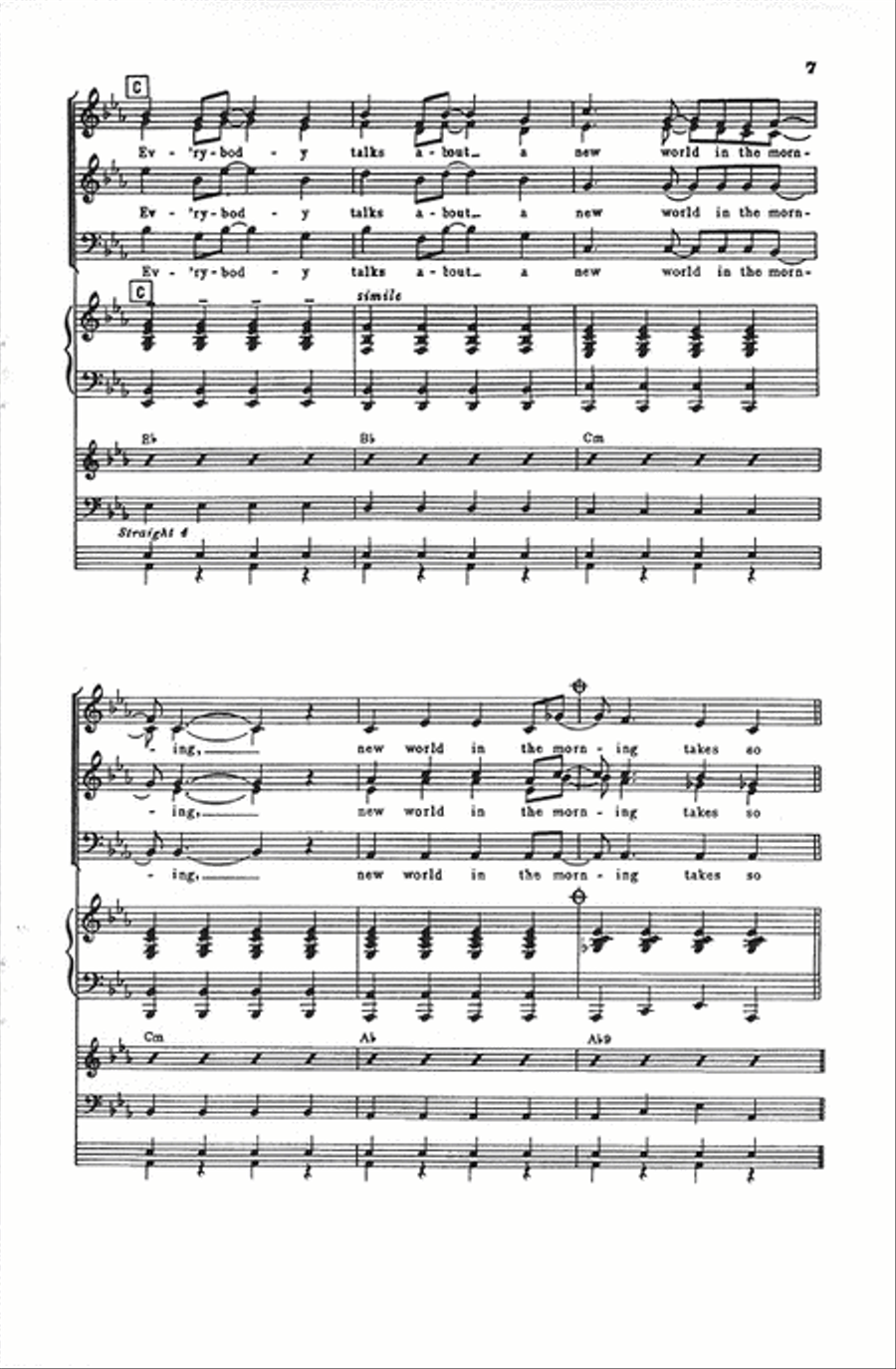 New World in the Morning (Vocal Score) Divisi scores gallery preview page 6