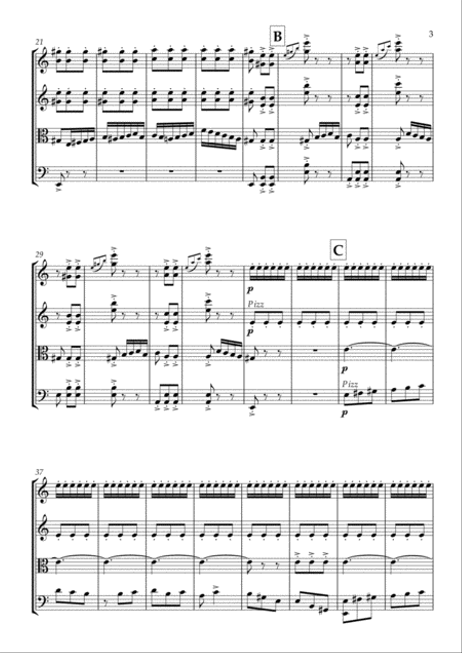 La Boda de Luis Alonso - G. Gimenez - For String Quartet (Full Score and Parts) String Quartet scores gallery preview page 3