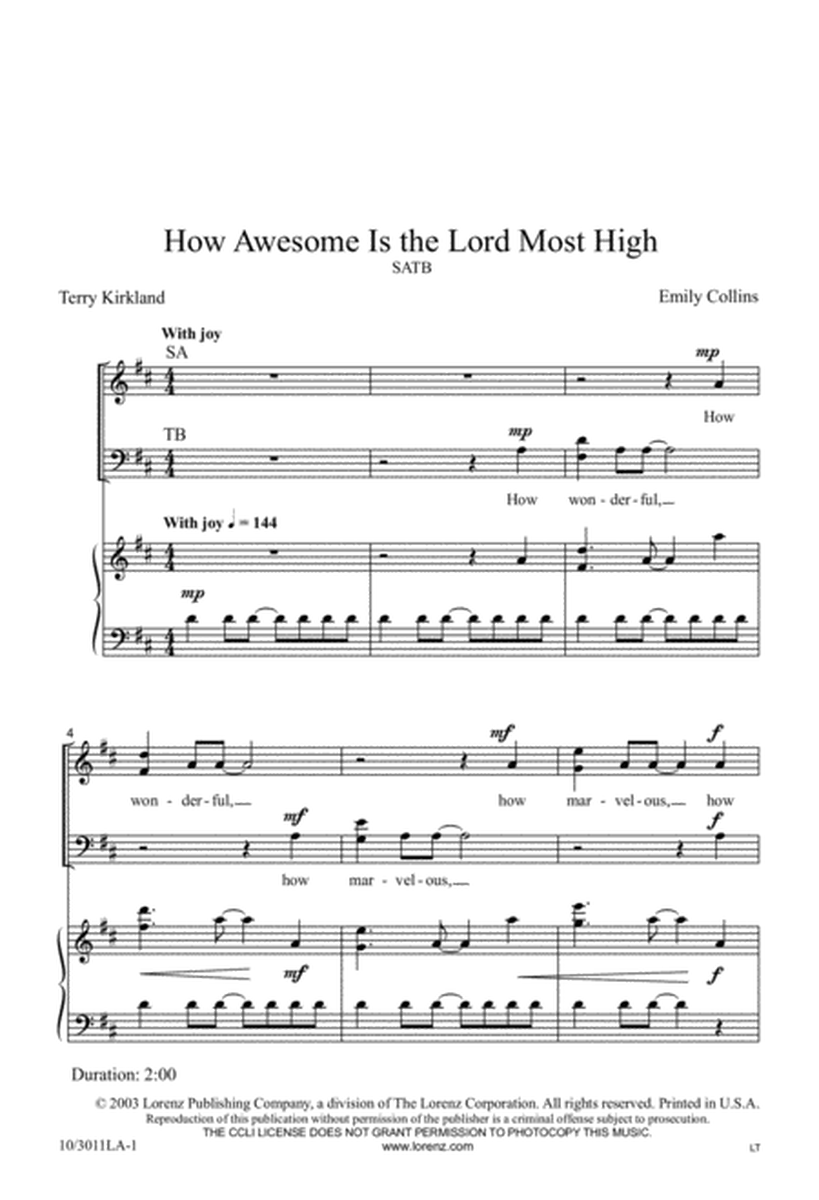 How Awesome is the Lord Most High