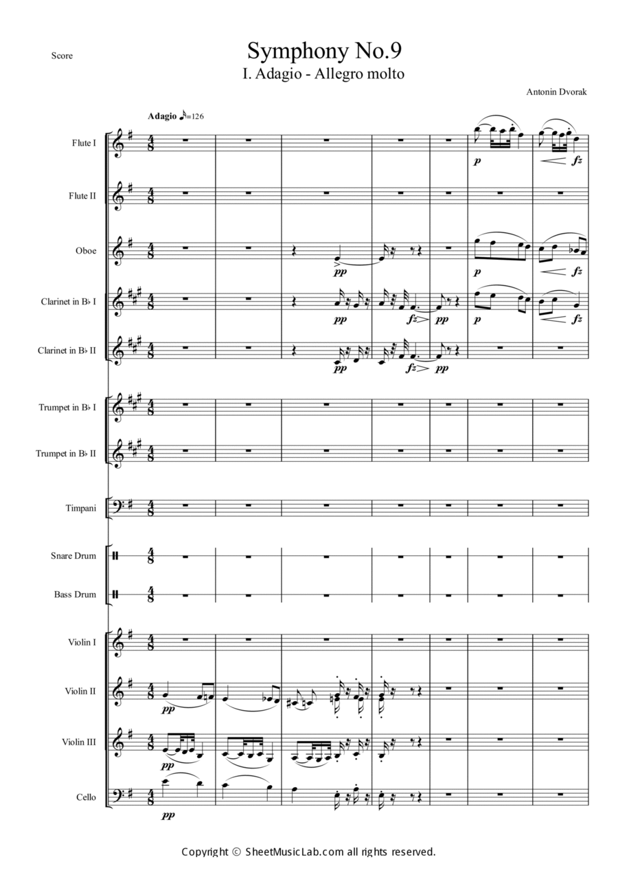 Symphony No.9 From the New World_I Orchestra scores gallery preview page 1