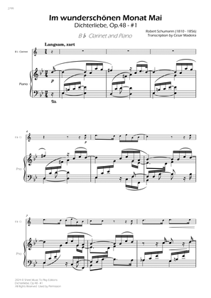 Book cover for Dichterliebe, Op.48 No.1 - Bb Clarinet and Piano (Individual Parts)