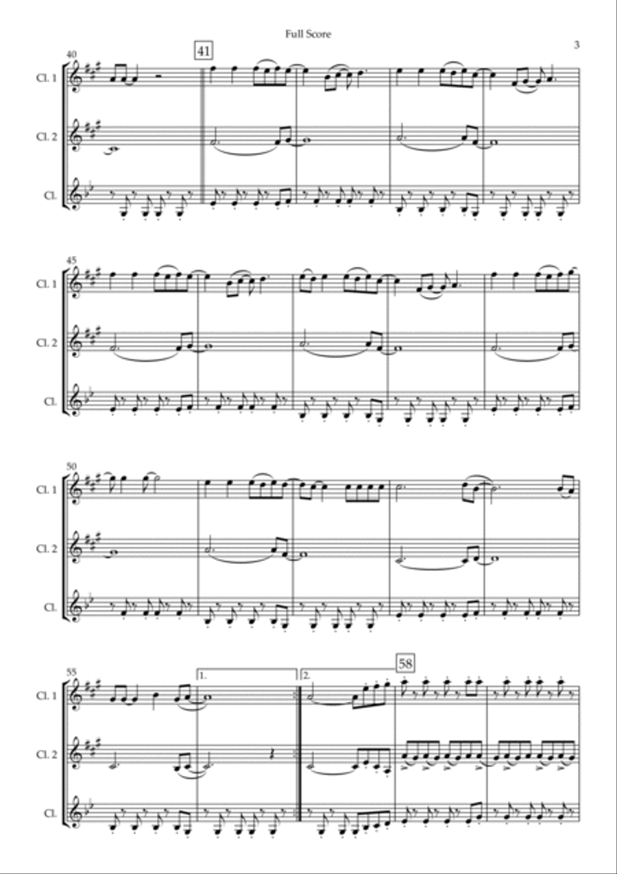 Viva La Vida Clarinet Trio scores gallery preview page 3