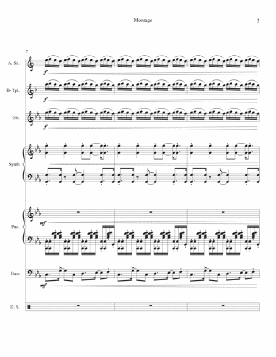 Montage (Hot Miami Nights) Jazz Ensemble scores gallery preview page 5