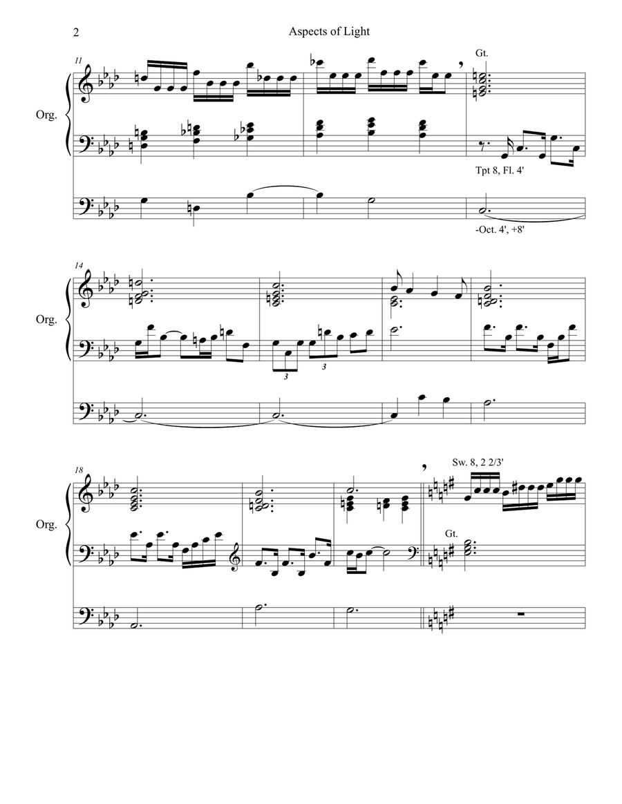 Aspects of Light (organ solo) by Brenda Portman Organ Solo scores gallery preview page 4