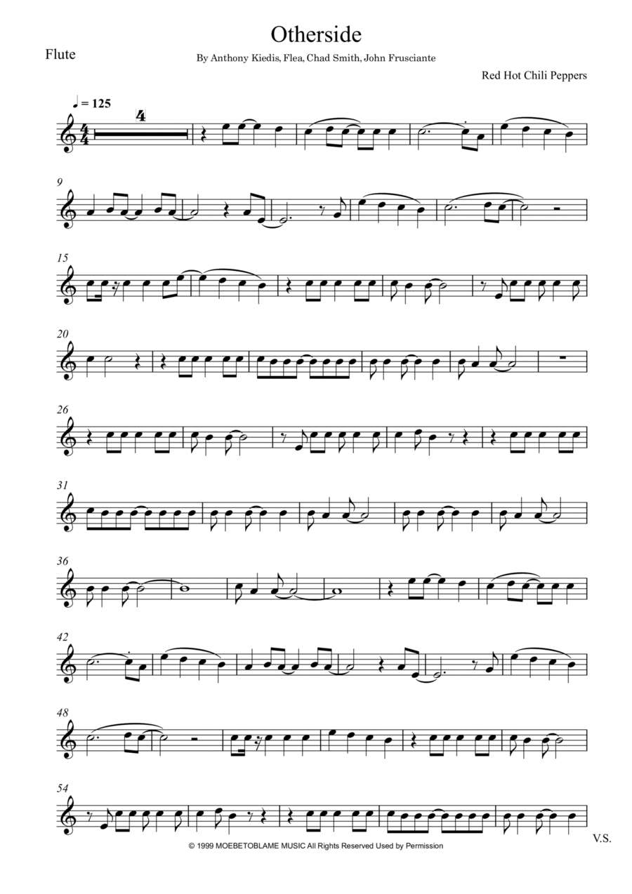 Otherside Flute Solo scores gallery preview page 1