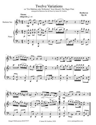 Beethoven: 12 Variations Op. 66 for Baritone Sax & Piano