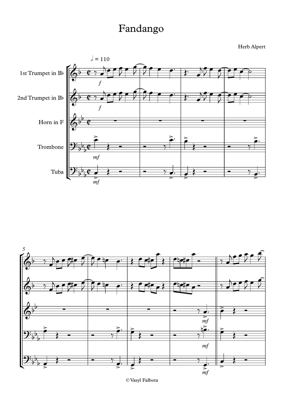 Fandango Brass Ensemble scores gallery preview page 1