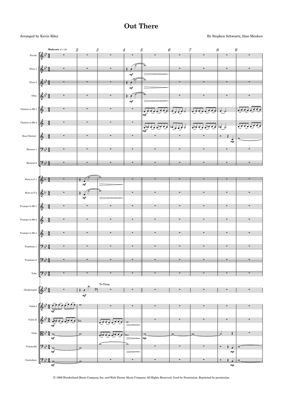 Out There Full Orchestra scores gallery preview page 1
