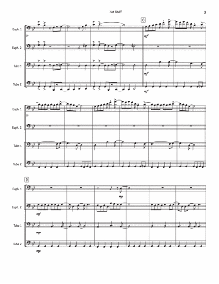 Hooked (Hot Stuff) Hooked (Hot Stuff) Brass Quartet scores gallery preview page 3