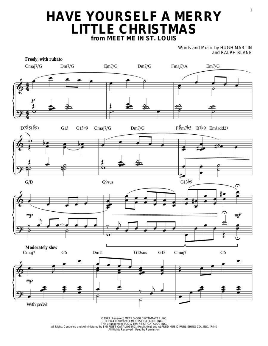 Have Yourself A Merry Little Christmas [Jazz version] (arr. Brent Edstrom) Piano Solo scores gallery preview page 1