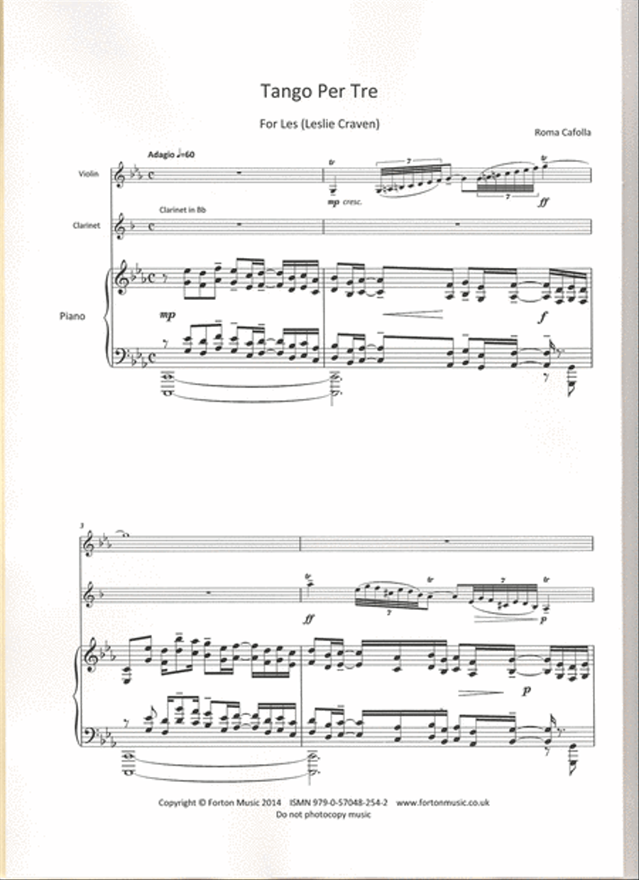 Tango per Tre Clarinet scores gallery preview page 2