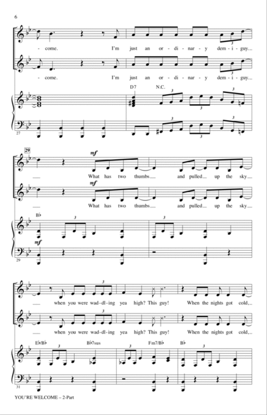 You're Welcome (from Moana) (arr. Mark Brymer) 2-Part scores gallery preview page 5