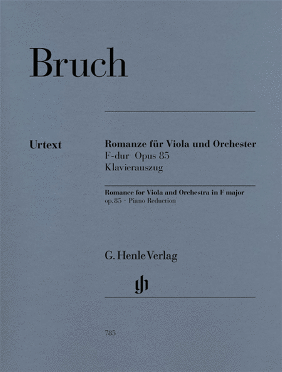 Romance for Viola and Orchestra in F Major Op. 85 Piano Accompaniment scores gallery preview page 1