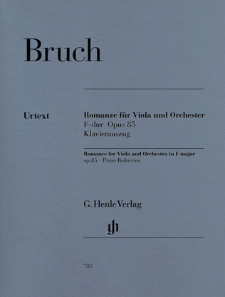 Book cover for Romance for Viola and Orchestra in F Major Op. 85