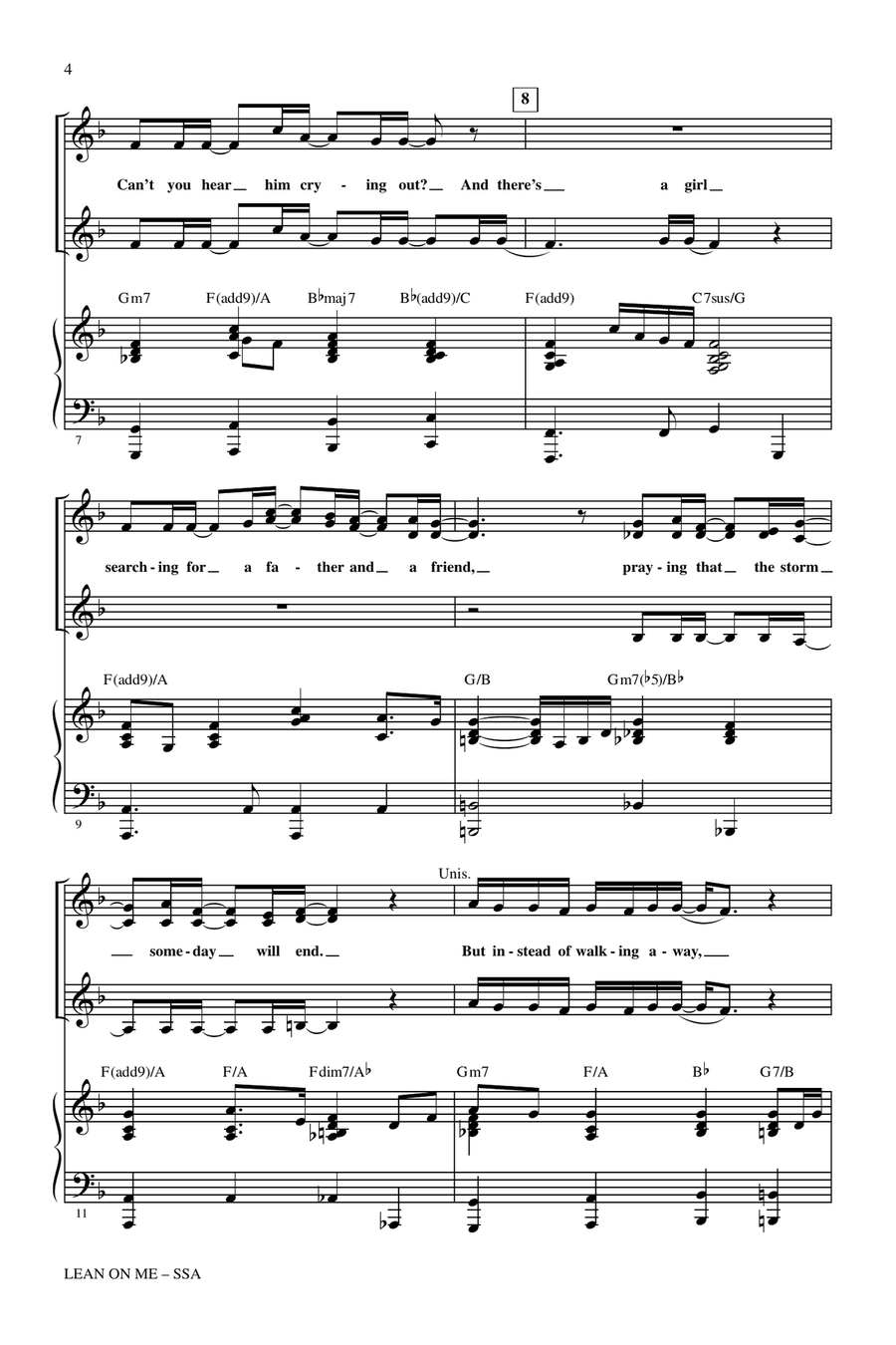 Lean On Me SSA scores gallery preview page 2