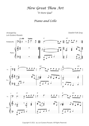 Book cover for How Great Thou Art (O Store Gud) - Cello and piano- Key of C