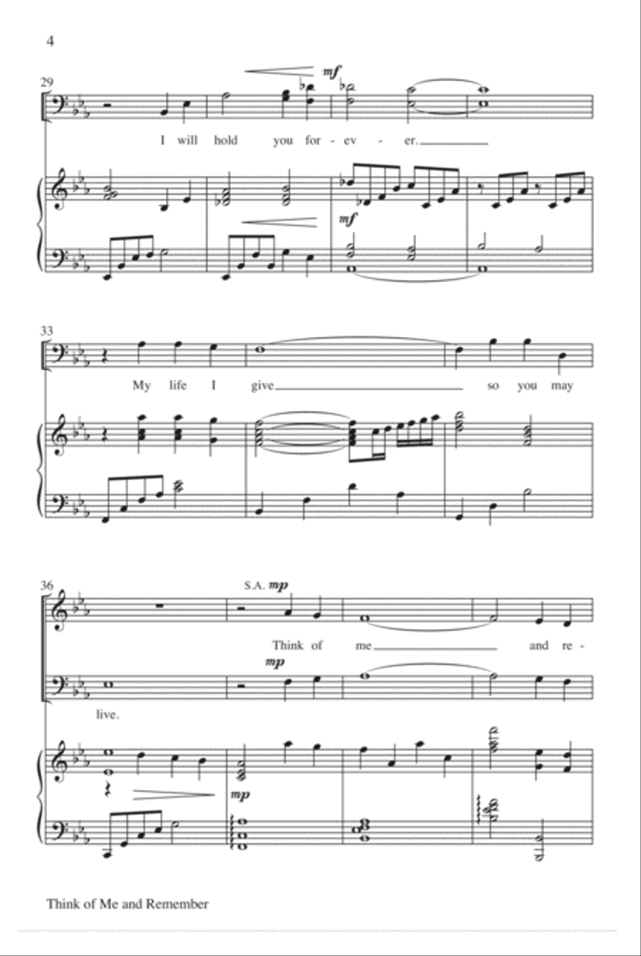 Think of Me and Remember 4-Part scores gallery preview page 5