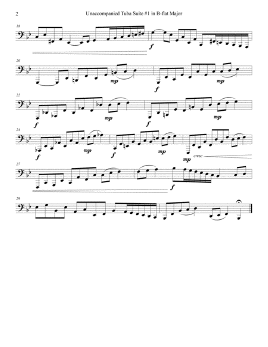 Unaccompanied Tuba Suite #1 in B-flat Major Tuba scores gallery preview page 3