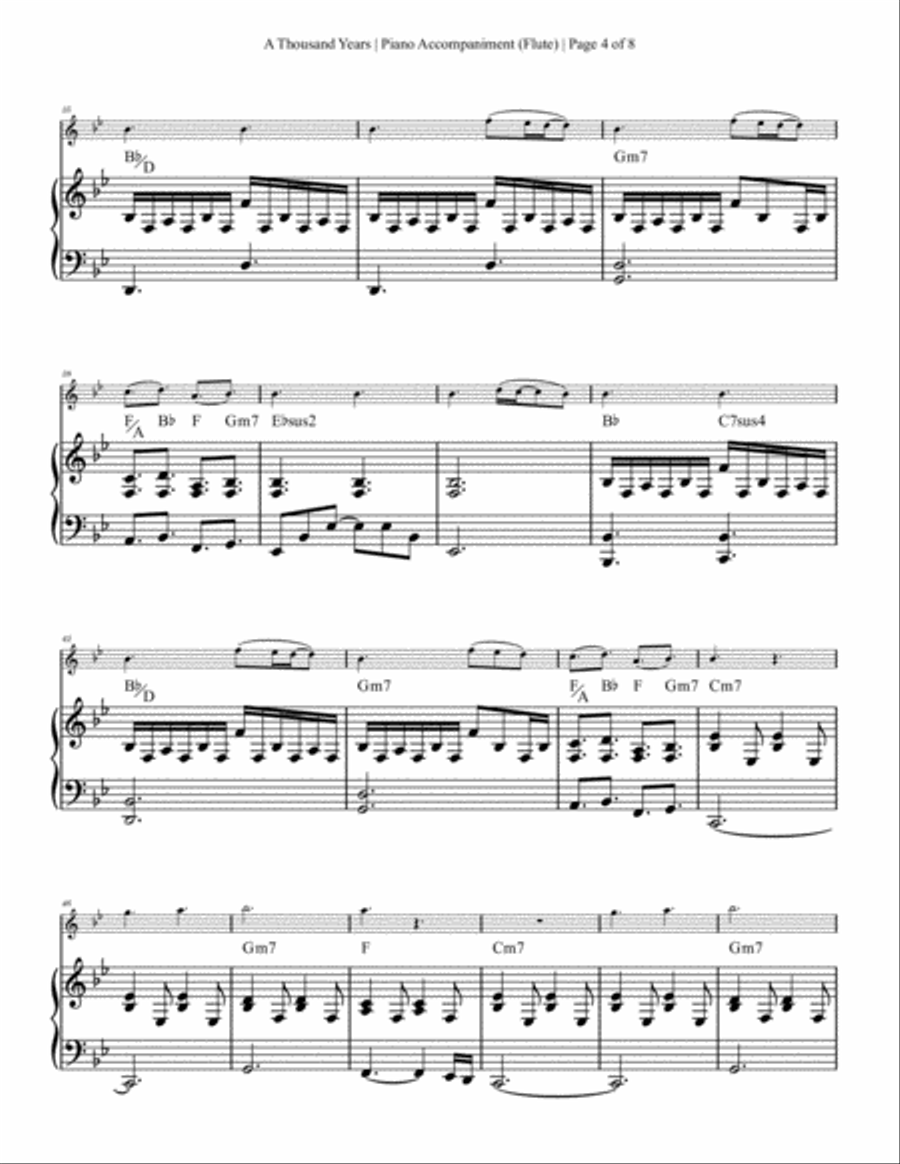A Thousand Years Flute Solo scores gallery preview page 4