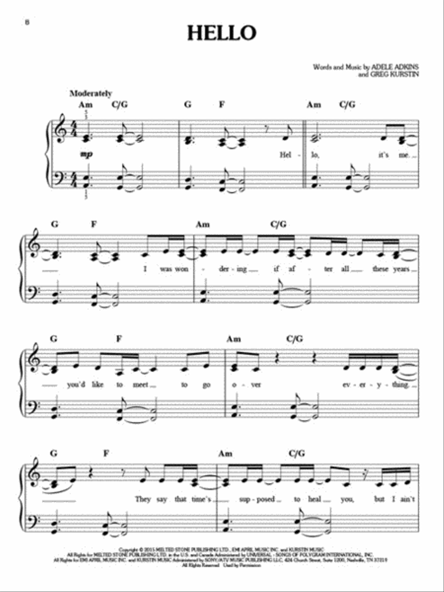 Adele Easy Piano scores gallery preview page 4