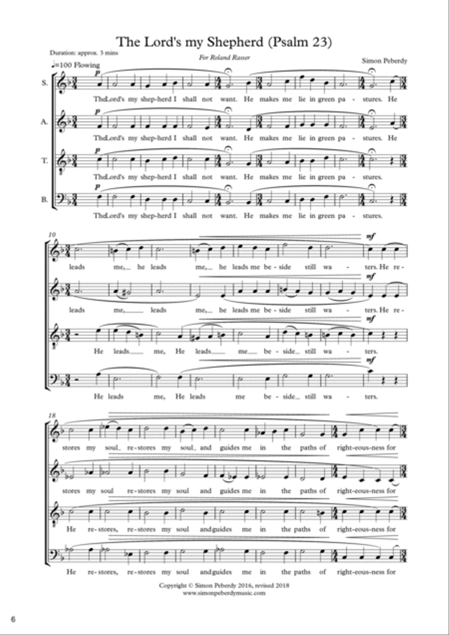 Selected Choral Works by Simon Peberdy 4-Part scores gallery preview page 6