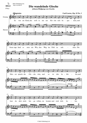 Die wandelnde Glocke, Op. 20 No. 3 (Original key. F Major)