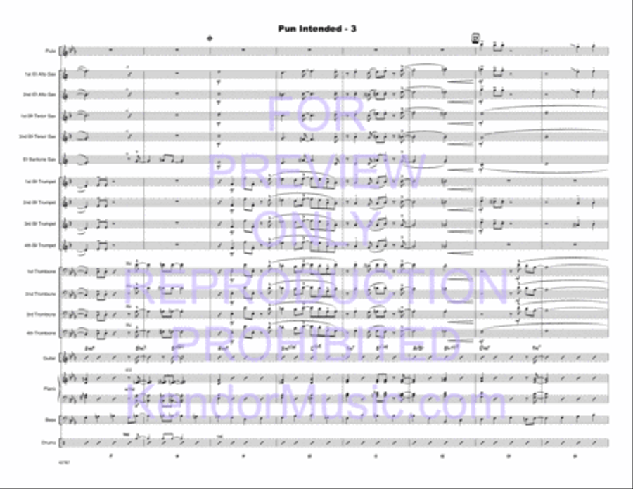 Pun Intended (Full Score) Jazz Ensemble scores gallery preview page 4