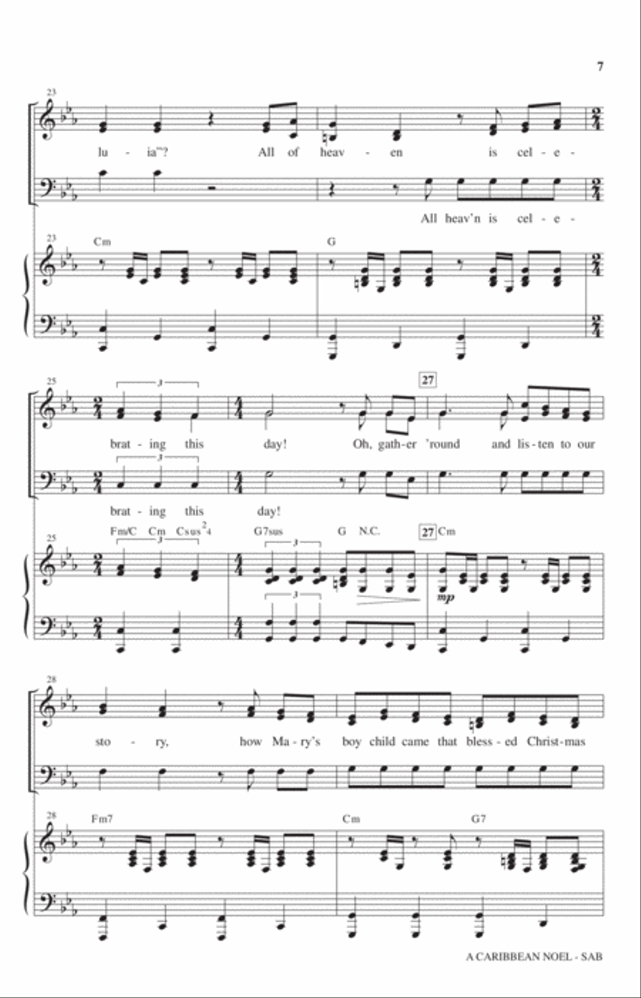 A Caribbean Noel A Caribbean Noel 3-Part scores gallery preview page 5