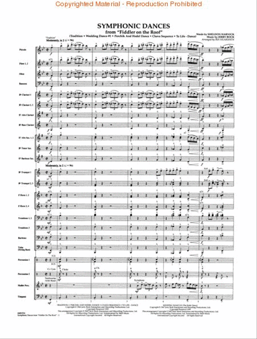 Symphonic Dances from Fiddler on the Roof Concert Band scores gallery preview page 2