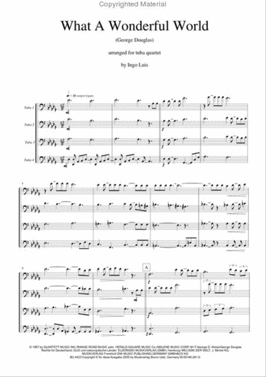 Wonderful World Tuba Quartet Tuba Quartet scores gallery preview page 2