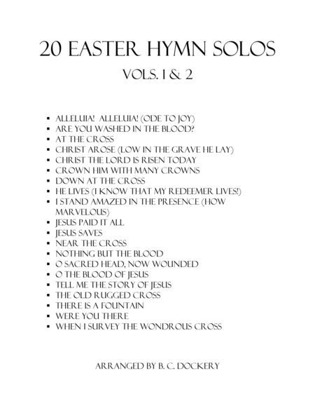 20 Easter Hymns for Solo Piano: Vols. 1 & 2 image number null