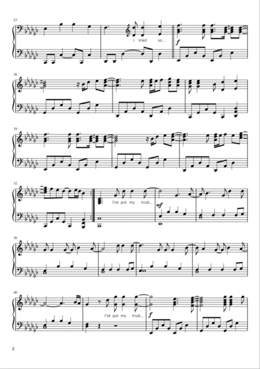 In The End Piano Solo scores gallery preview page 2