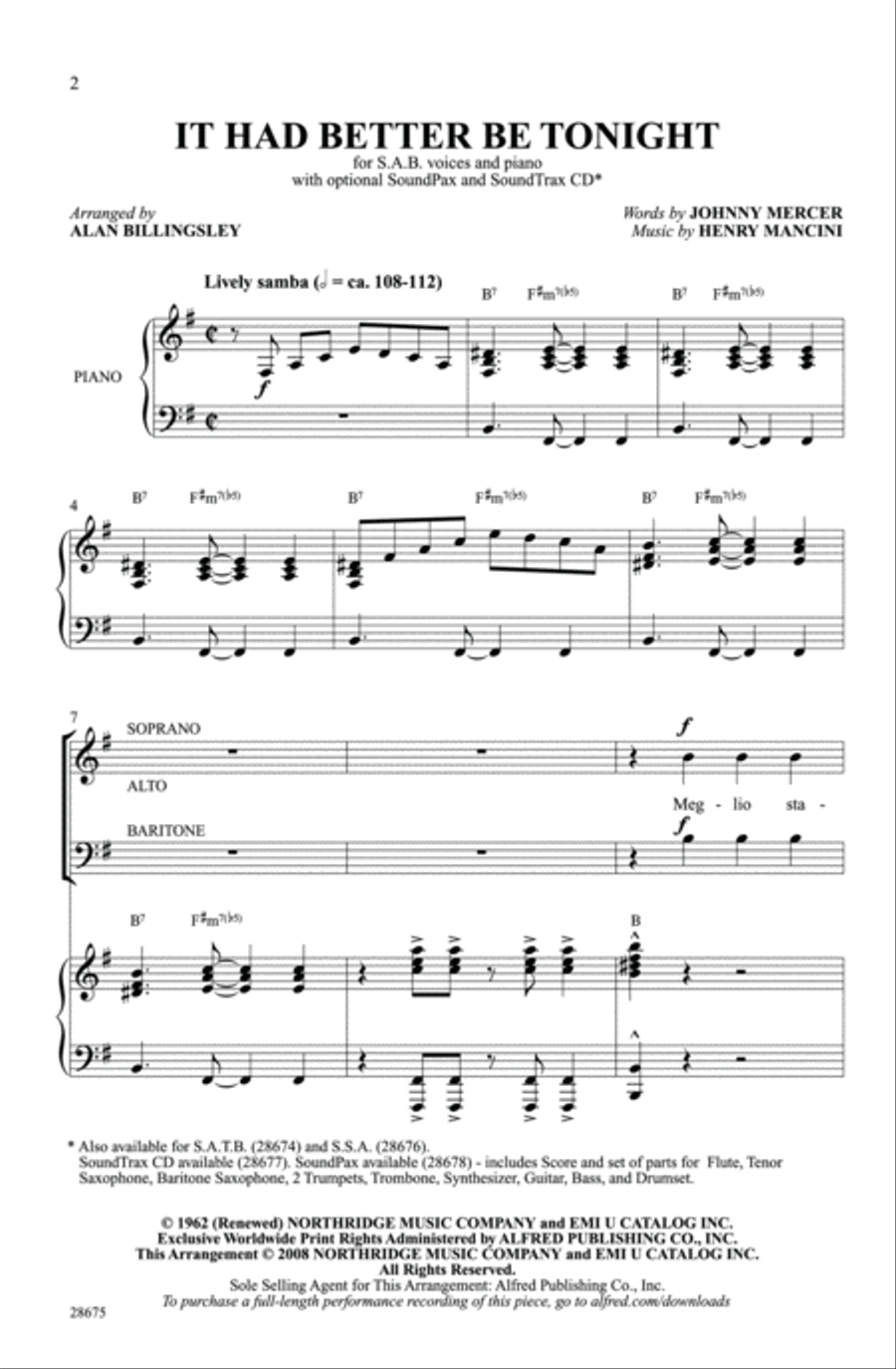 It Had Better Be Tonight 3-Part scores gallery preview page 2