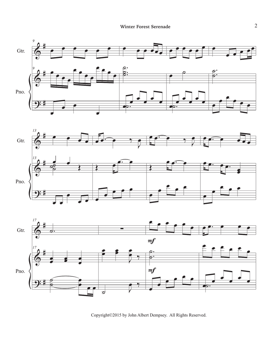 Winter Forest Serenade (Guitar and Piano) Acoustic Guitar scores gallery preview page 6