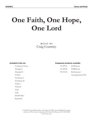 Book cover for One Faith, One Hope, One Lord - Brass and Strings Score/Parts
