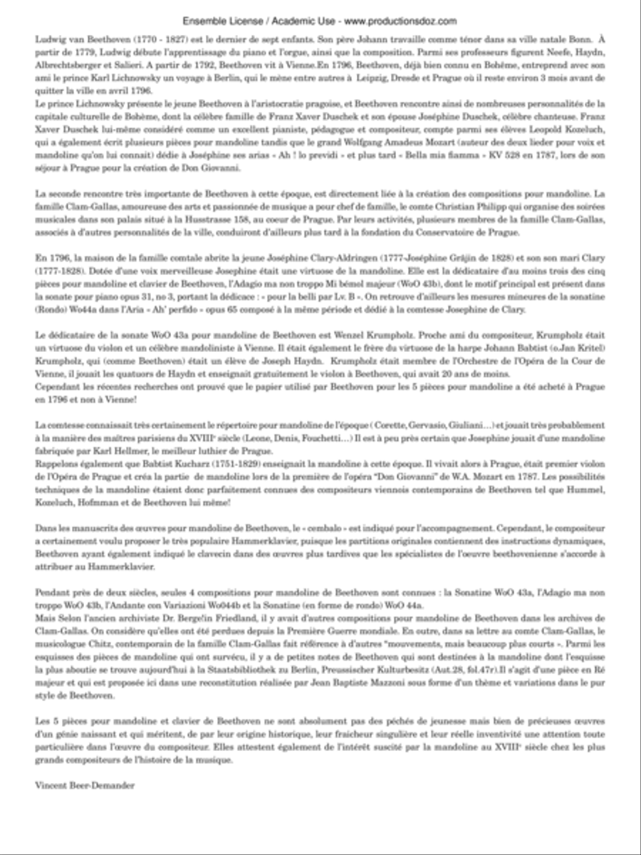 5 Stücke für Mandoline und Klavier Piano Accompaniment scores gallery preview page 2