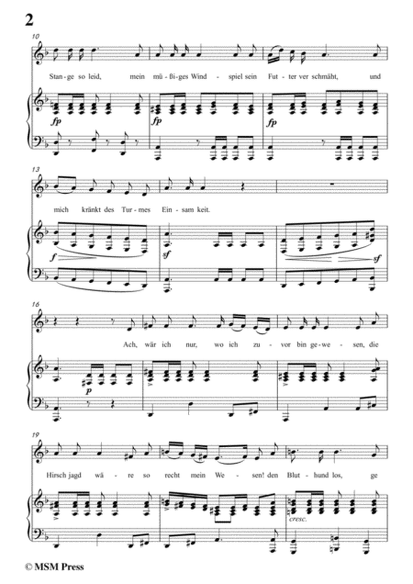 Schubert-Lied des gefangenen Jäger,Op.52 No.7,in d minor,for Voice&Piano image number null