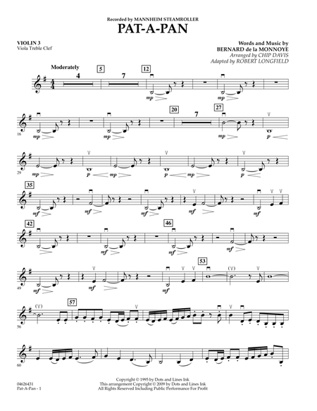 Pat-A-Pan - Violin 3 (Viola Treble Clef)