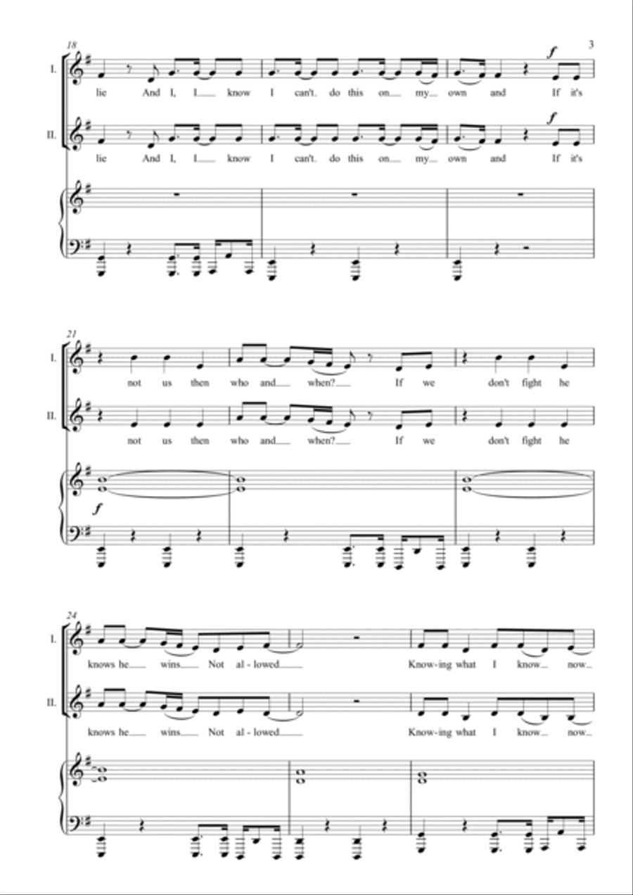 Knowing What I Know Now 2-Part scores gallery preview page 3