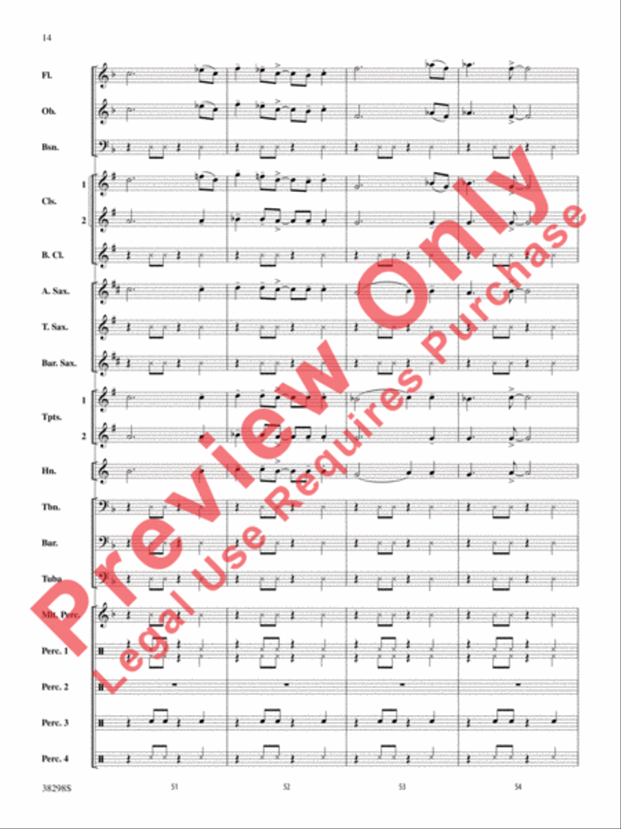 Wade in the Water Concert Band scores gallery preview page 14