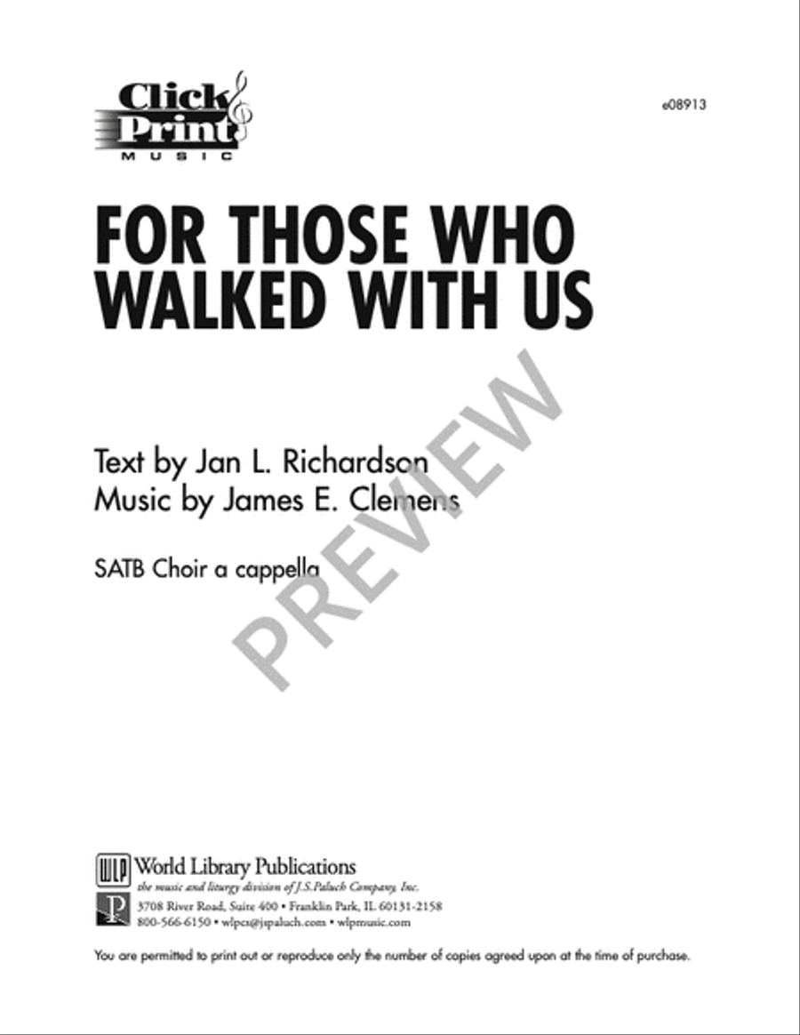 For Those Who Walked With Us 4-Part scores gallery preview page 5