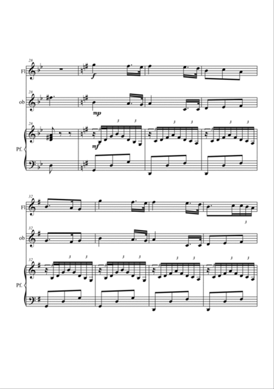 Traviata: Croce e delizia. Trio flute, oboe and piano Woodwind Duet scores gallery preview page 3