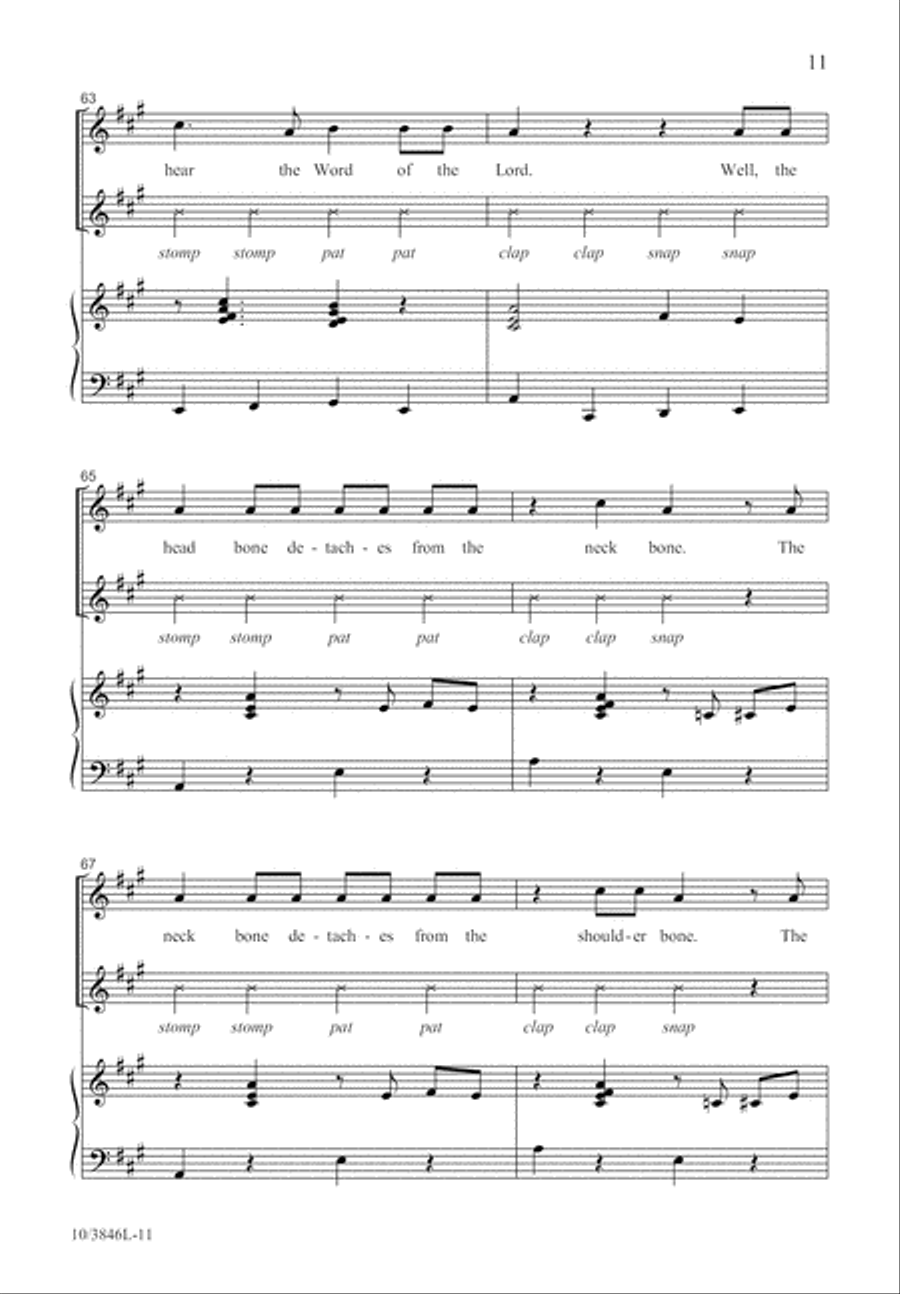 Dry Bones Dry Bones Unison Choir scores gallery preview page 12