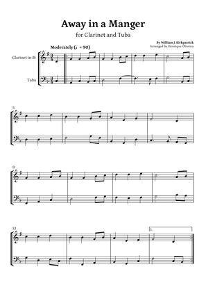 Away in a Manger (Clarinet and Tuba) - Beginner Level