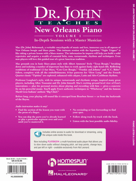 Dr. John Teaches New Orleans Piano – Volume 1 image number null