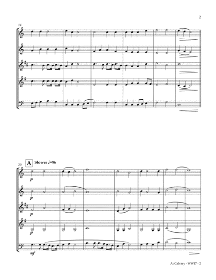 At Calvary Woodwind Quintet scores gallery preview page 5