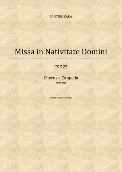 Missa in Nativitate Domini - Solo voices and Mixed Chorus a Cappella image number null