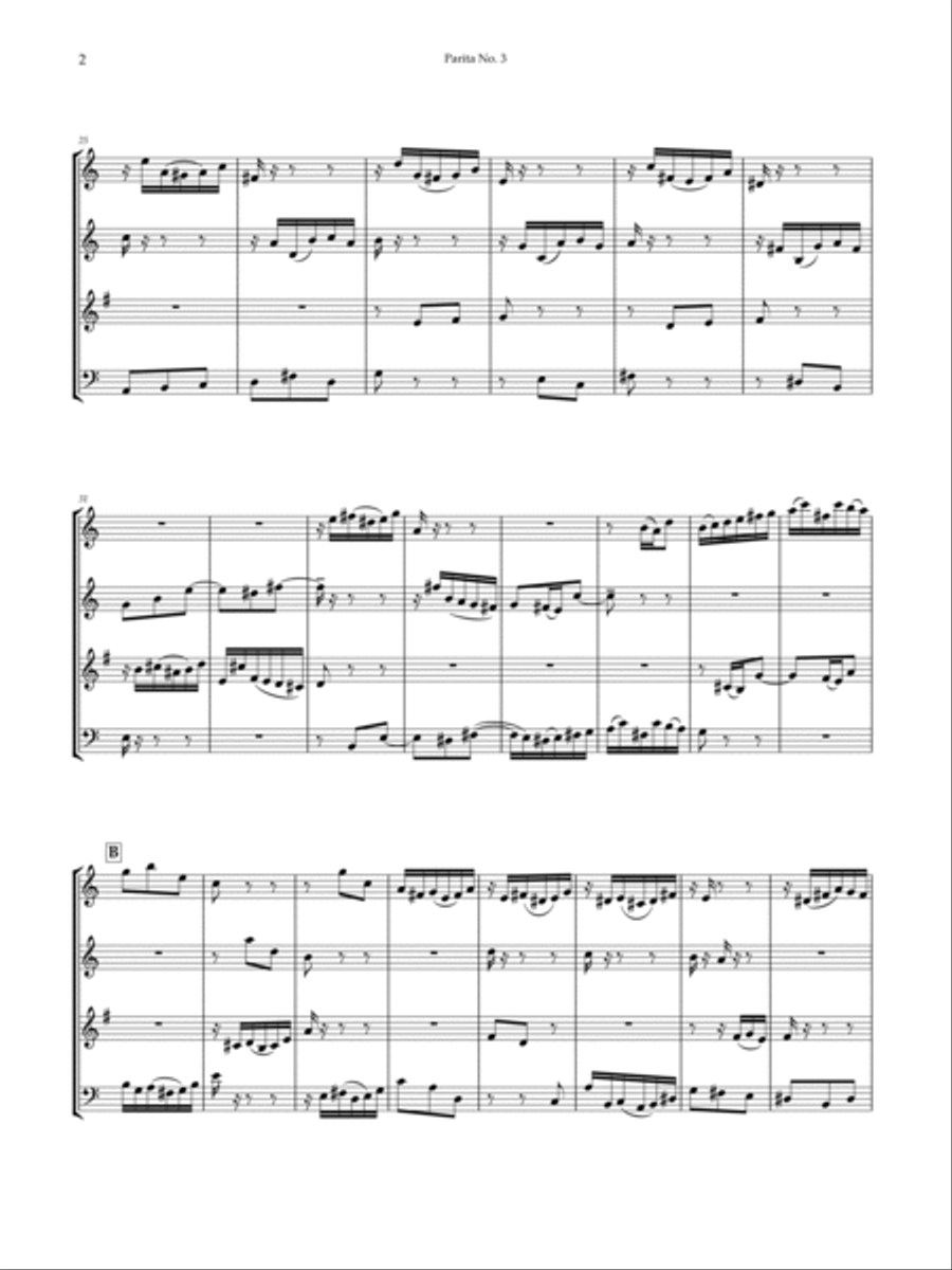 Partita No. 3 in A Minor, BWV 827 Woodwind Ensemble scores gallery preview page 4